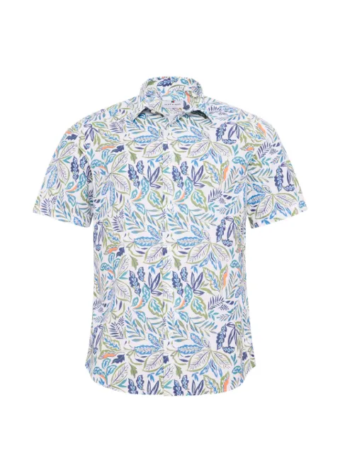 LOJA DAS MEIAS leaf-print short-sleeve polo shirt White COLSBOTAOMEIAMAN