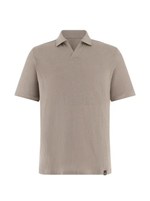 Boggi Milano stretch linen jersey polo shirt Neutrals BO26P046111