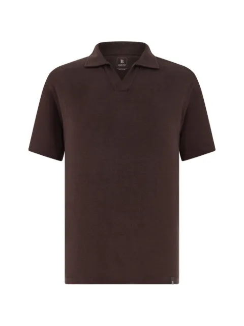 Boggi Milano stretch linen jersey polo shirt Brown BO26P046106