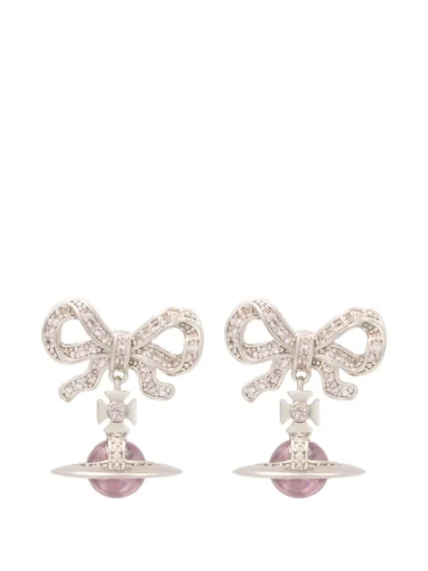 Vivienne Westwood Octavie Orb bow earrings Silver 6202014H01P356SM