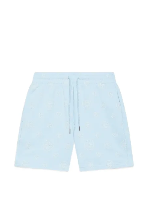 Casablanca monogram-embroidered shorts Blue MSS26JTR00302
