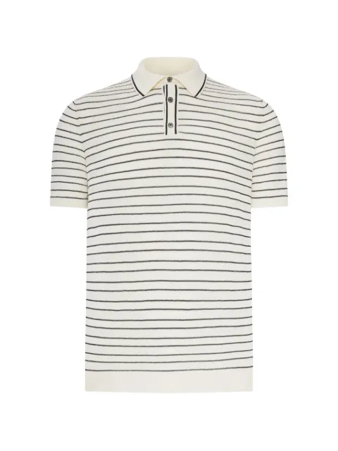 Roberto Collina striped-knit polo shirt Neutrals 261MYA43024
