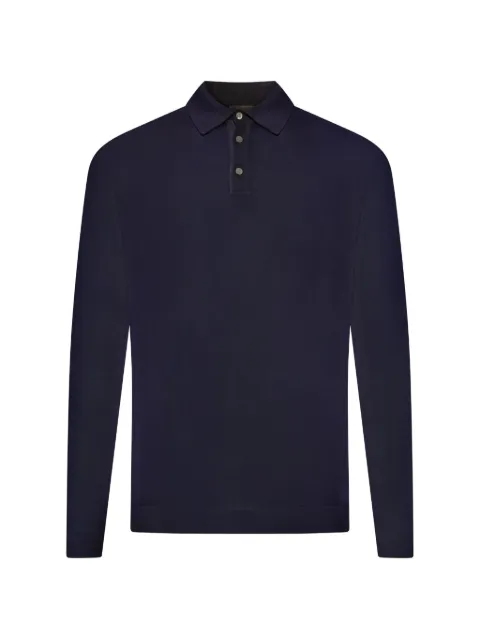 Roberto Collina three-button long-sleeved polo shirt Blue 261MYA10004