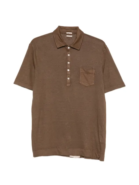 Massimo Alba Wembley chest-pocket button-up polo shirt Brown M29U0WEMBLJ0171