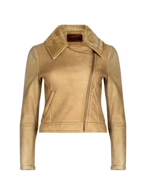 Prada Pre-Owned Shearling zip-up jacket Neutrals CSVM9091