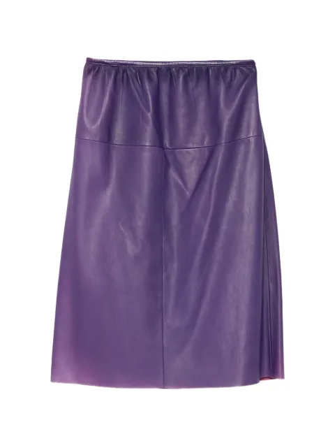 Prada Pre-Owned A-line leather skirt Purple CSVM9103
