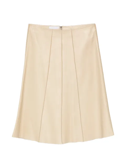 Prada Pre-Owned A-line leather skirt Neutrals CSVM9092
