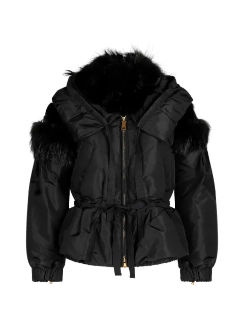 Prada Pre-Owned fur-trim drawstring jacket Black CSVM9090