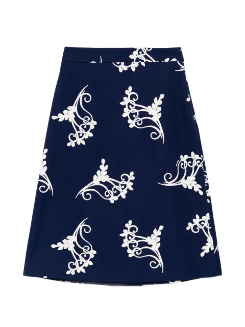 Prada Pre-Owned fan-print A-line skirt Blue CSVM9093