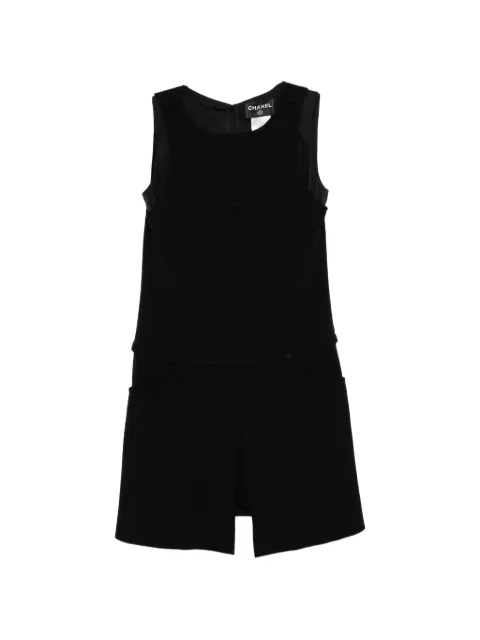 CHANEL Pre-Owned Camellia mini dress Black CSVM9074