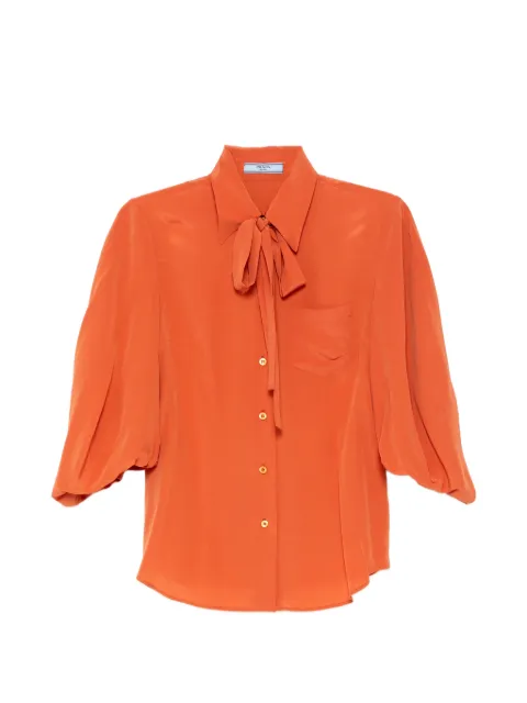 Prada Pre-Owned tie-detail shirt Orange CSVM9111
