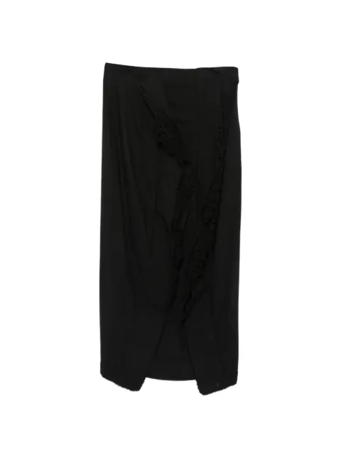 Rundholz lace-trim raw-edge midi skirt Black 1262240327