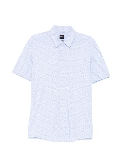 BOSS geometric-print short-sleeve shirt Blue 50560692
