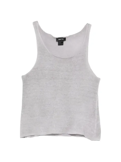 Avant Toi knitted racerback tank top Grey 226SD1843LCAVH