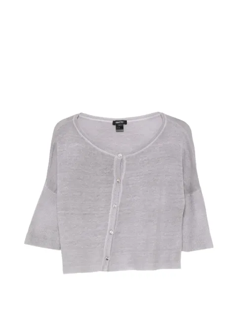 Avant Toi fine-knit button-up cardigan Grey 226SD1842LCAVH