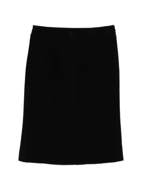 CHANEL Pre-Owned wool blend pencil skirt Black CSVM9084