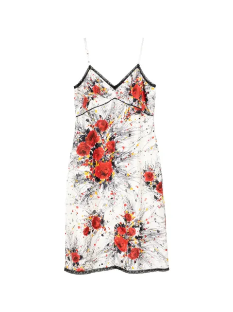 Prada Pre-Owned floral-print slip dress White CSVM9108