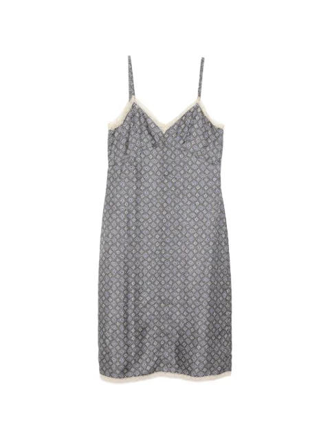 Prada Pre-Owned lace-trim slip dress Grey CSVM9109