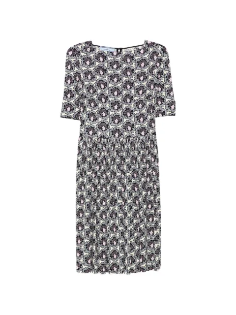 Prada Pre-Owned printed gathered dress Neutrals CSVM9112