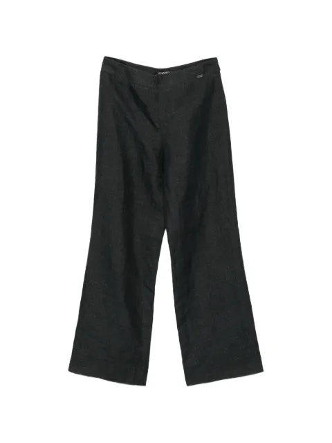 CHANEL Pre-Owned linen wide-leg trousers Grey CSVM9086