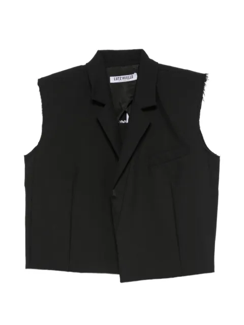 Lutz Huelle Smoking frayed-edge gilet Black DUC2000SDM3735