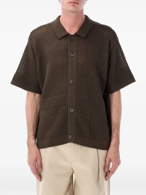 Obey Zach waffle knit shirt Brown 151000122