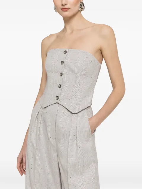 NISSA sequin-detail corset top Grey TOP1360