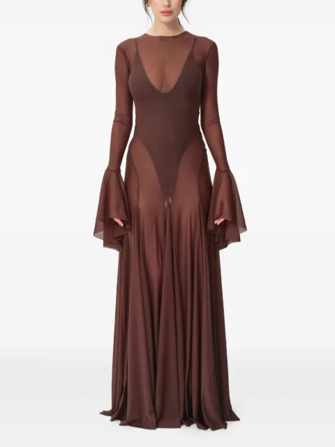 CONCEPTO Sienna flared-sleeve maxi dress Brown PSS26SIENNA