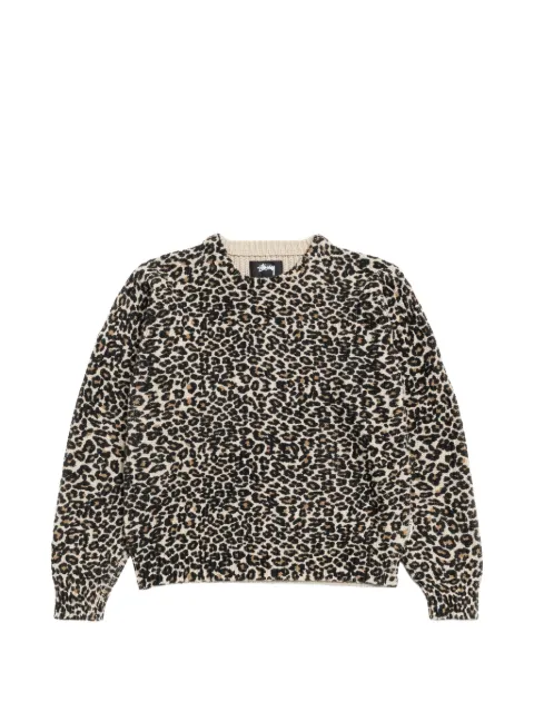 Stüssy leopard crewneck T-shirt Neutrals 117287