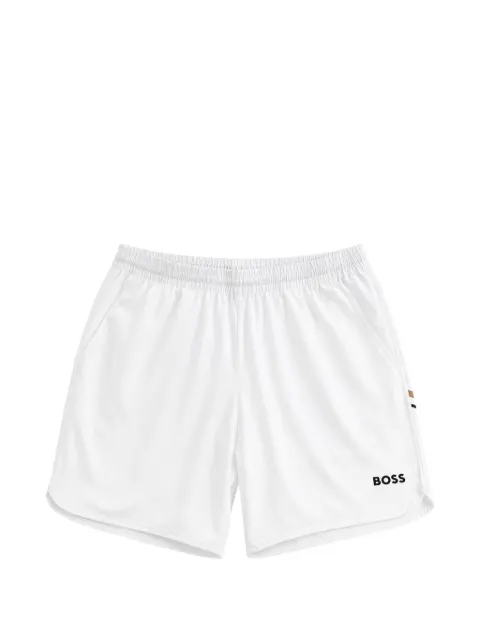 BOSS GREEN HUGO BOSS logo-print elasticated shorts White 50551953