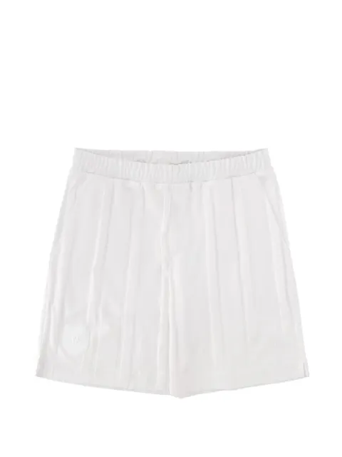 BOSS GREEN HUGO BOSS logo-patch pleated shorts White 505592521027630100