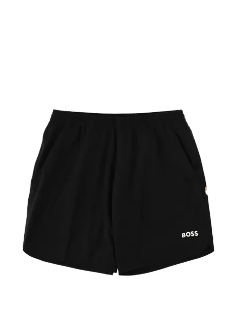 BOSS GREEN HUGO BOSS logo-print elasticated shorts Black 50551953