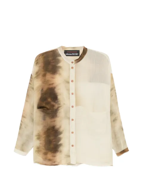 COLLECTION PRIVEE? Argis tie-dye band-collar shirt Neutrals RY1022ARGIS