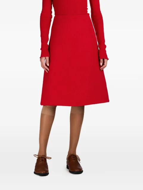 MARK-OFF Brooklyn ribbed-knit midi skirt Red FBGRR