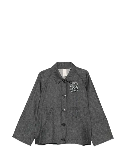 SOH brooch-detail jacket Black SPHJC010