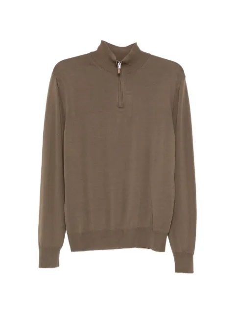 Canali stand-collar zip-up sweater Brown C0015MK02459