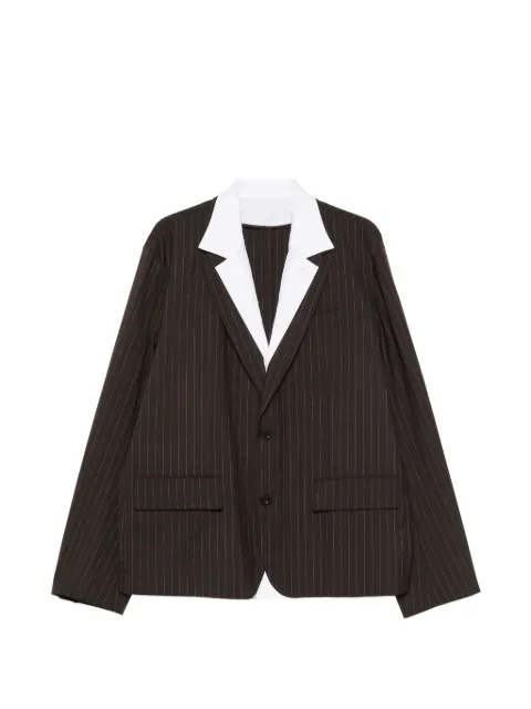 sacai stripe-pattern blazer Brown 2603956M