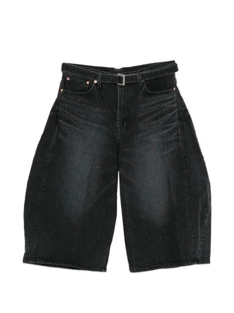 sacai belted barrel-leg shorts Black 2603969M