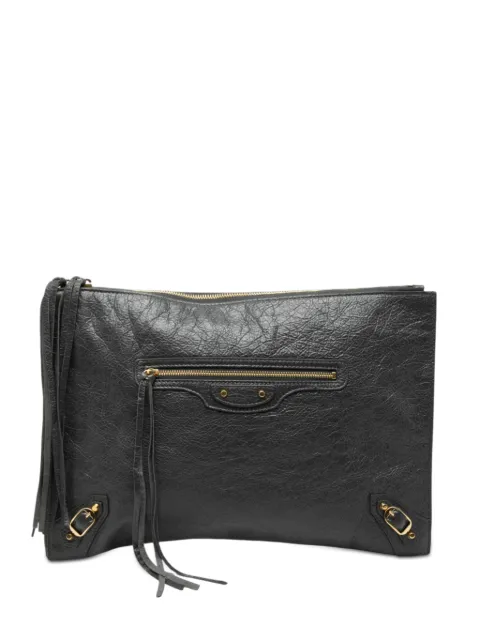 Balenciaga Pre-Owned 2018 Lambskin Motocross Classic Zip Around Flat clutch bag Grey LV9G8K0AGDWQN6MZ