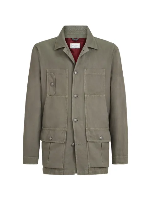 Brunello Cucinelli cotton and linen canvas outerwear jacket Green M544D6590PC6057