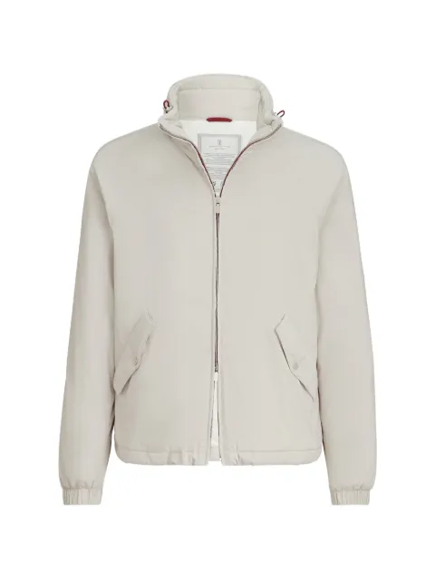 Brunello Cucinelli lightweight nylon outerwear jacket with packable hood Neutrals MV4086007CCV68