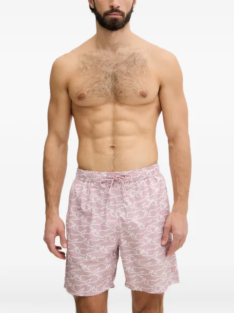Paul & Shark shark-print drawstring swim shorts Pink 26415037