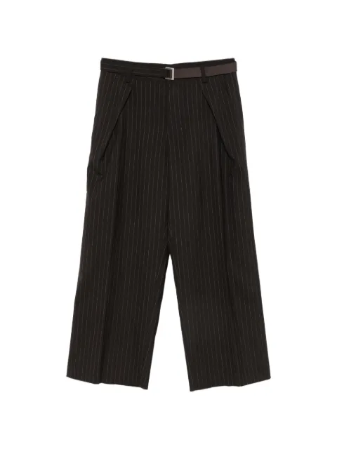 sacai chalk-stripe belted trousers Brown 2603960M