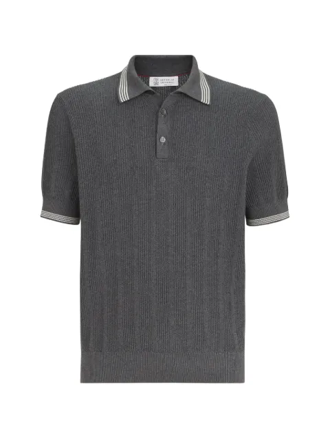 Brunello Cucinelli cotton knit polo shirt Grey M29204205PC2079