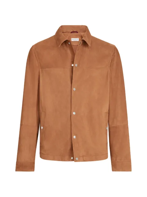 Brunello Cucinelli suede outerwear jacket Brown MPCFN2082PC9425