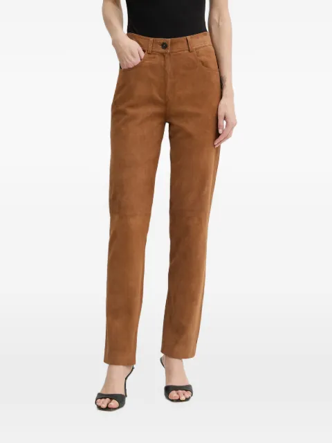 LUISA SPAGNOLI Aletta suede-finish panelled trousers Brown 542857