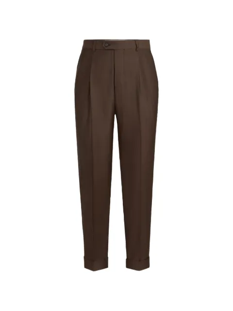 Brunello Cucinelli virgin-wool and cashmere trousers with pleat Brown MV453L00HC510