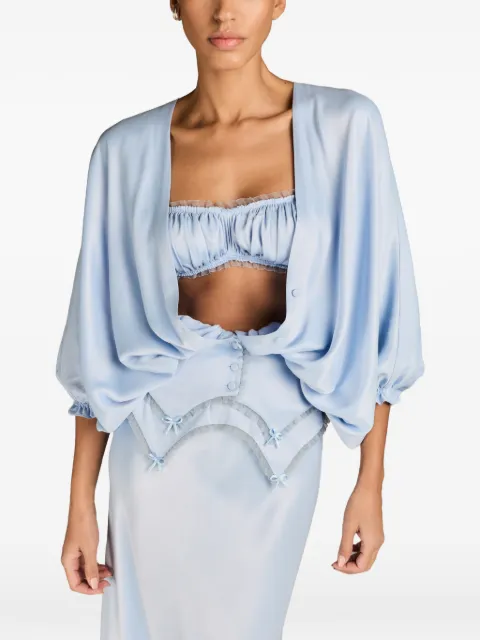 MARK-OFF Lina puff-sleeved blouse Blue BLGB
