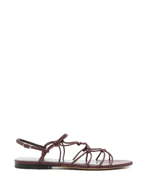 Le Monde Beryl knotted leather sandals Red GSFLEABUR