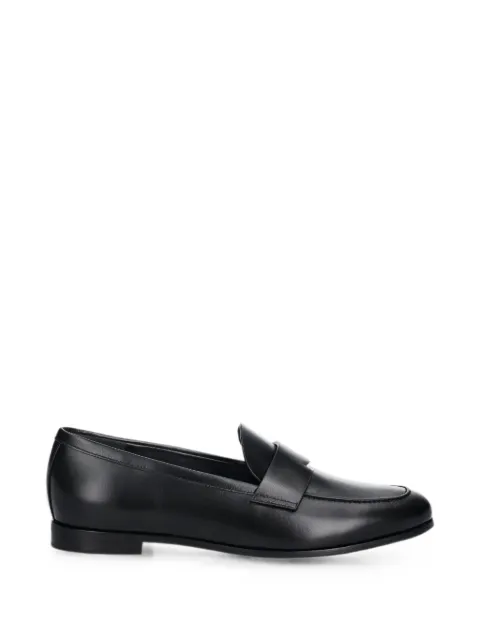 Max Mara logo-plaque leather loafers Black 2524526071600
